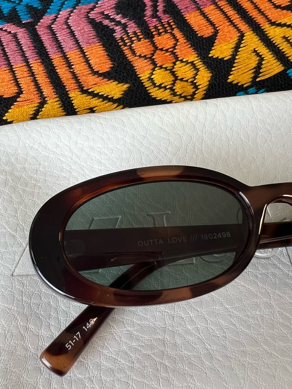 Le Specs Outta Love Tortoiseshell Oval Sunglasses Brown - Picture 7 of 13